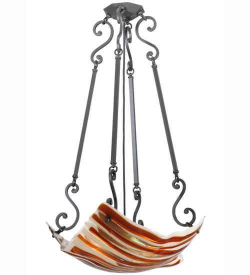 29&#34;W Metro Fusion Marina Glass Inverted Pendant
