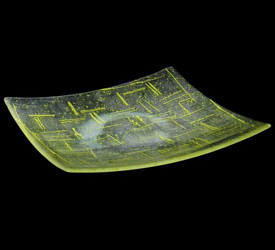 14&#34;Sq Metro Fusion Lemon Glass Plate