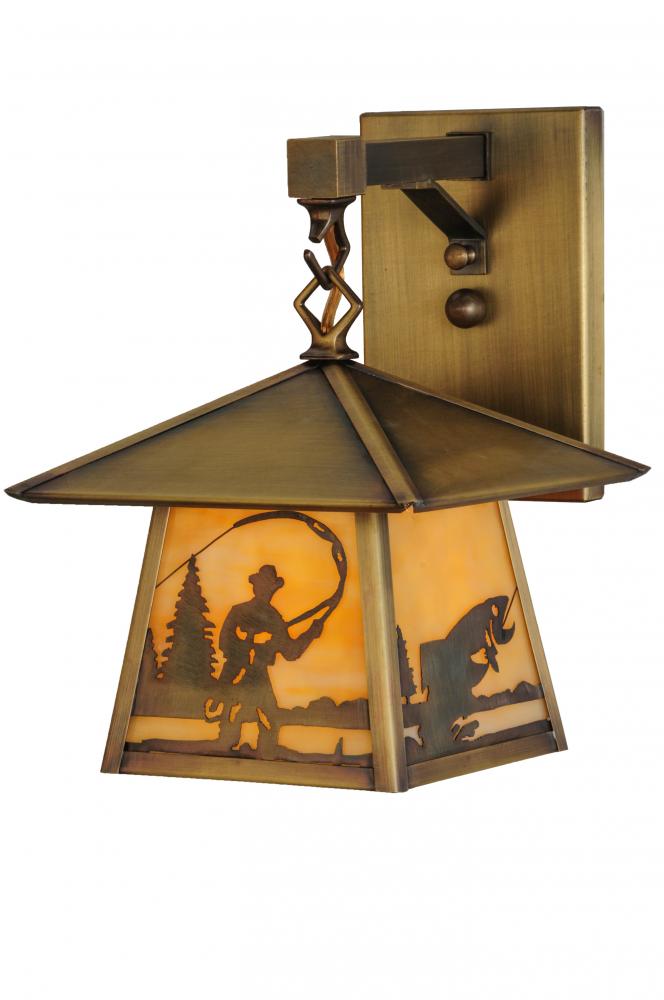 8&#34;W Stillwater Fly Fishing Creek Hanging Wall Sconce