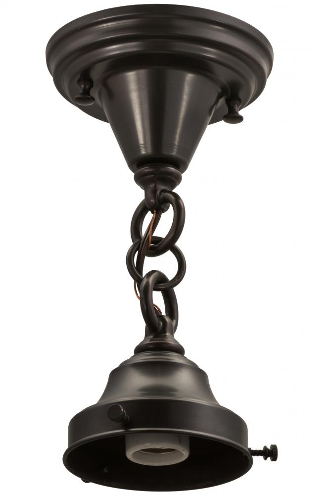 5&#34;W Revival Craftsman Brown on Brass 1 LT Flushmount Hardware