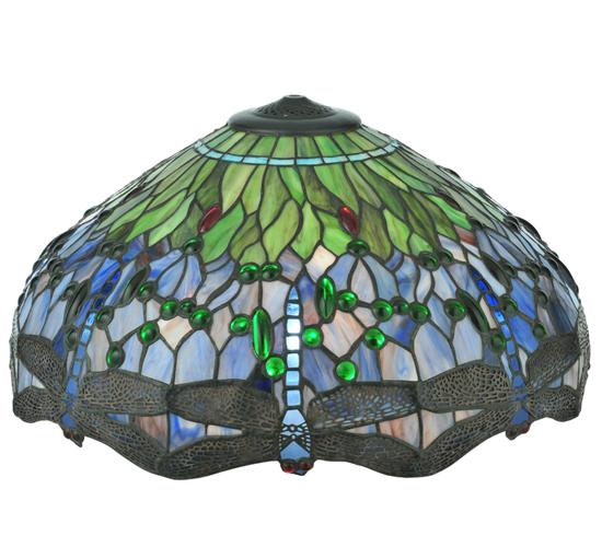 22&#34; Wide Tiffany Hanginghead Dragonfly Shade