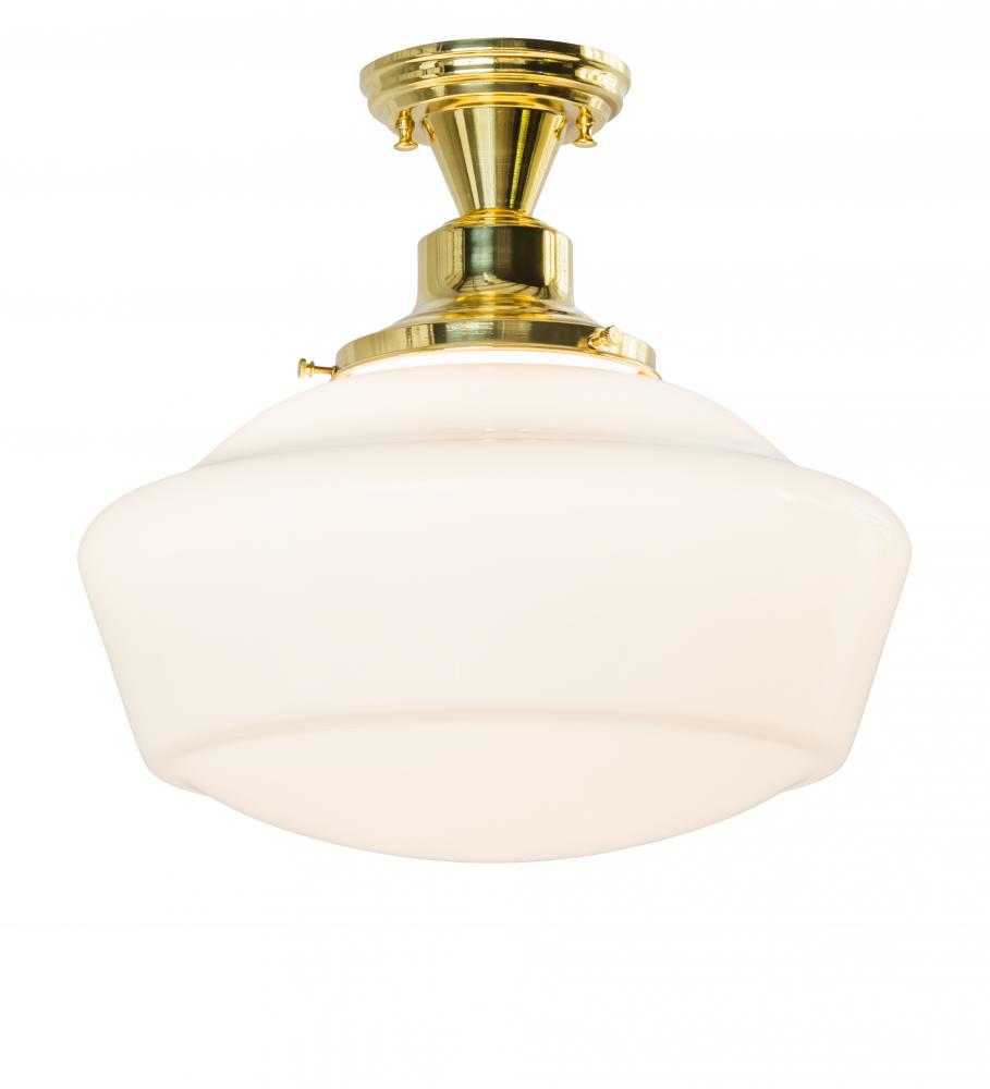 16&#34; Wide Revival Schoolhouse W/Traditional Globe Flushmount
