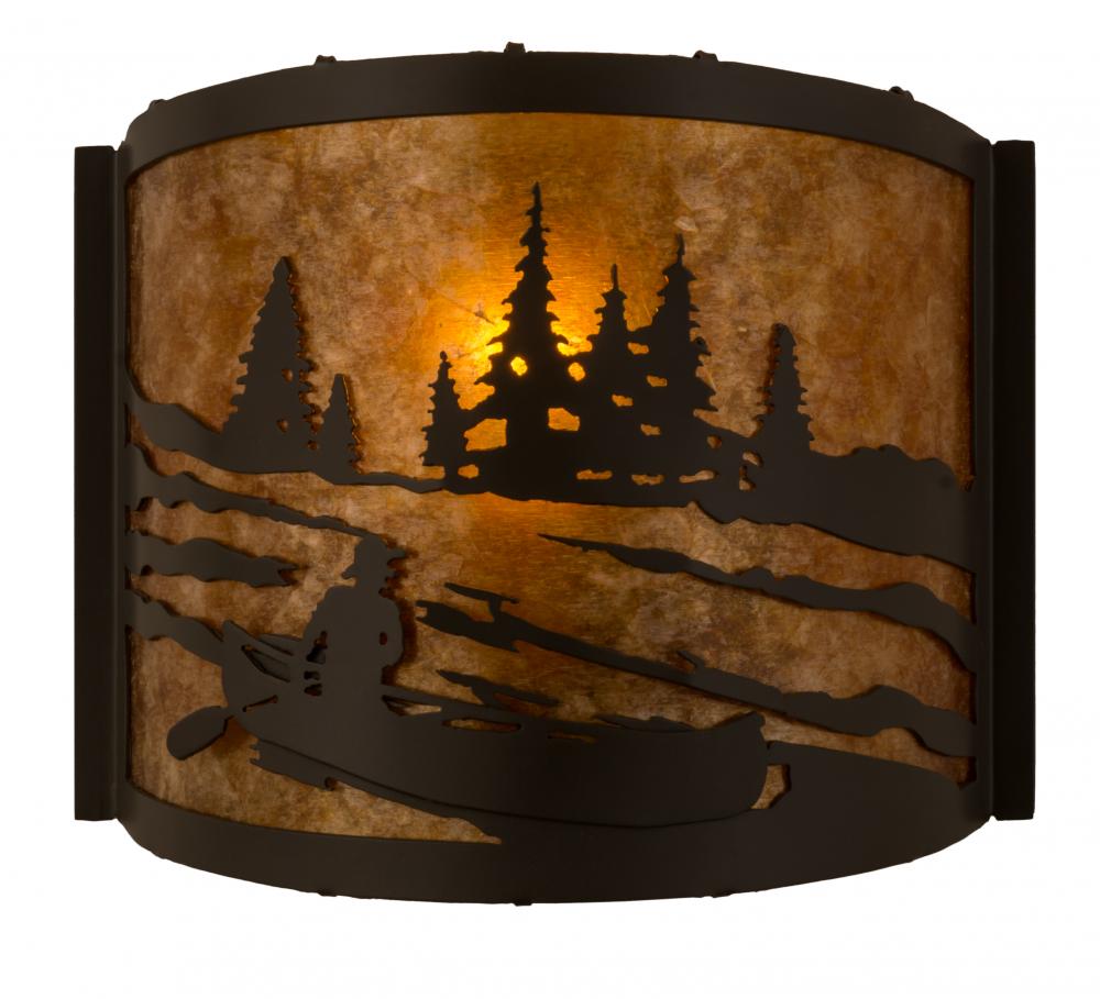 12&#34; Wide Canoe At Lake Wall Sconce