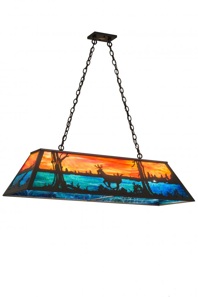 48&#34; Long Deer at Lake Oblong Pendant