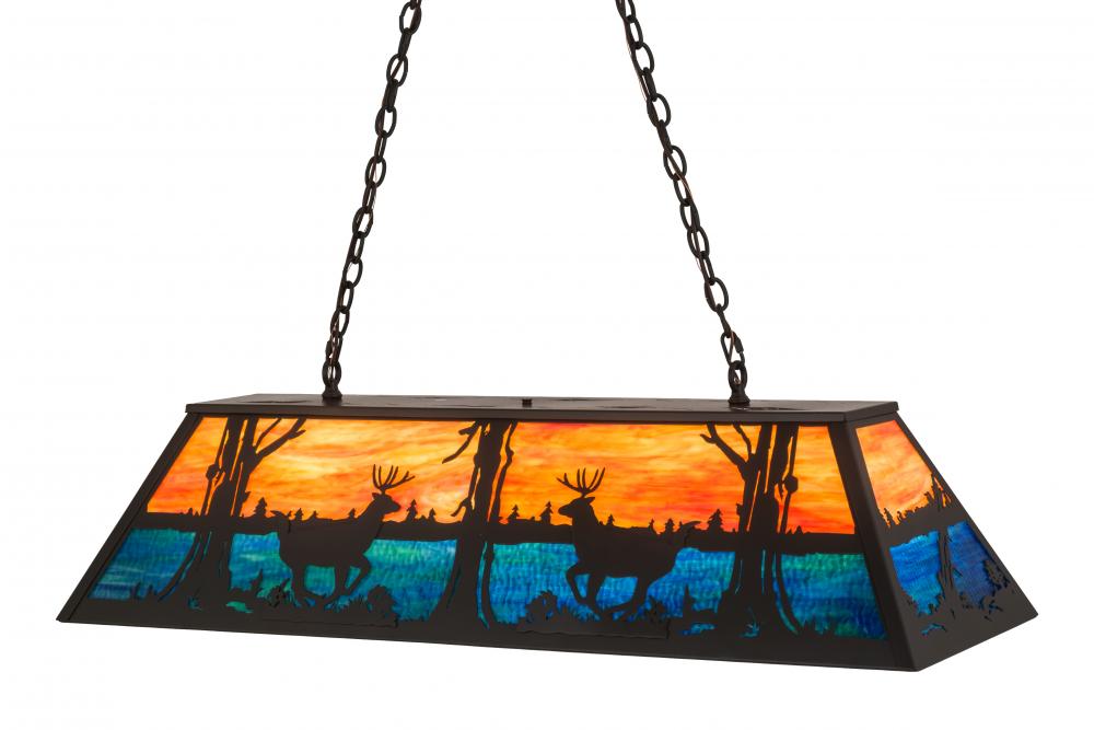 48&#34;L Deer at Lake Oblong Pendant