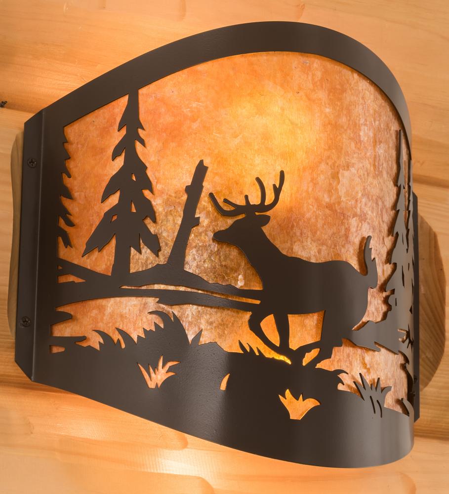 11&#34; Wide Deer at Lake Wall Sconce