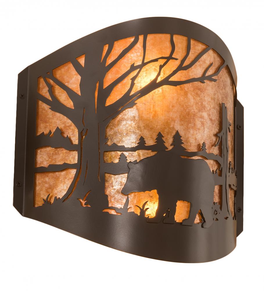 11&#34; Wide Bear at Lake Wall Sconce