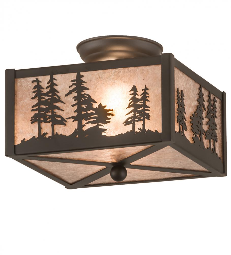 10&#34; Square Tall Pines Flushmount