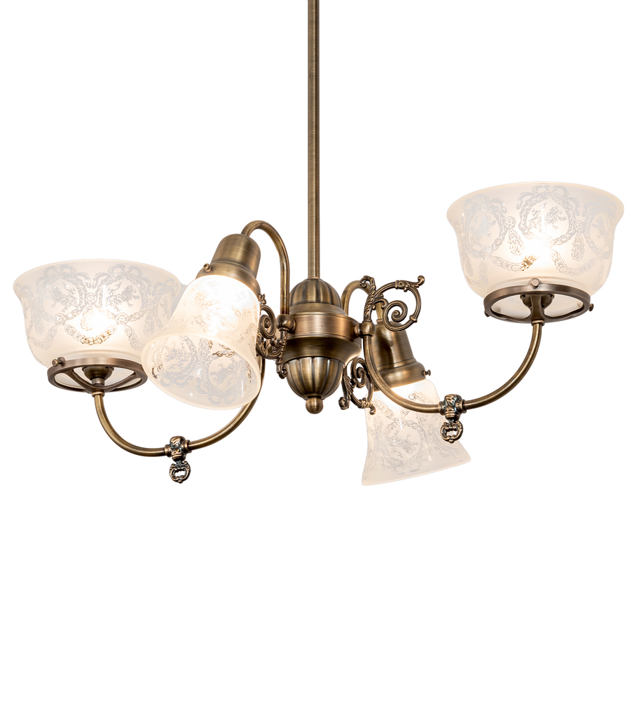 27&#34; Long Revival Gas & Electric 4 Light Oblong Chandelier