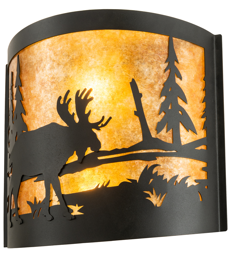 15&#34; Wide Moose at Lake Wall Sconce