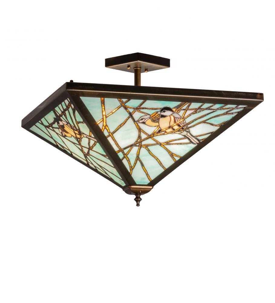 21&#34; Square Backyard Friends Semi-Flushmount