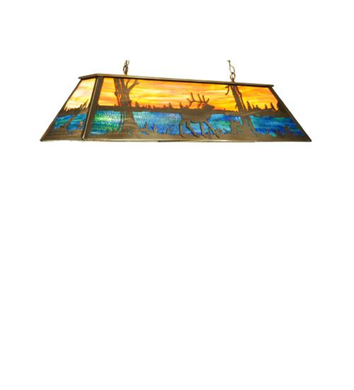 48&#34; Long Elk at Lake Oblong Pendant