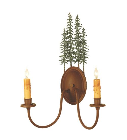 12.5&#34; Wide Tall Pines 2 Light Wall Sconce