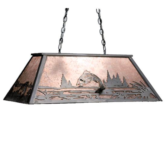 72&#34; Long Leaping Trout Oblong Pendant