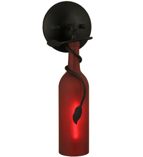 5&#34;W Tuscan Vineyard Frosted Red Wine Bottle Wall Sconce