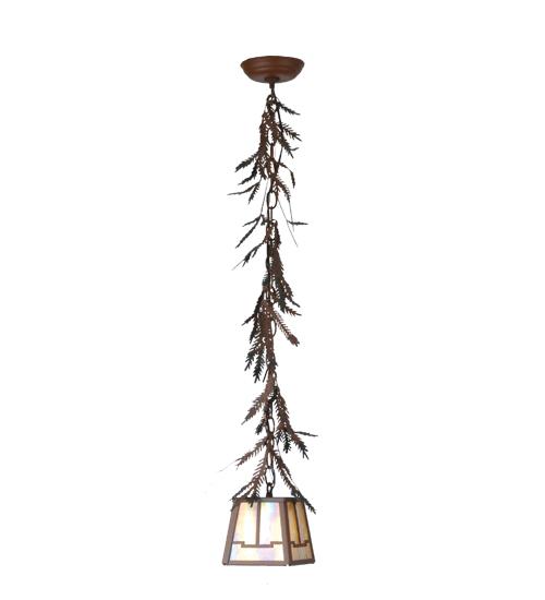 5.5&#34;Sq Pine Branch Valley View Mini Pendant