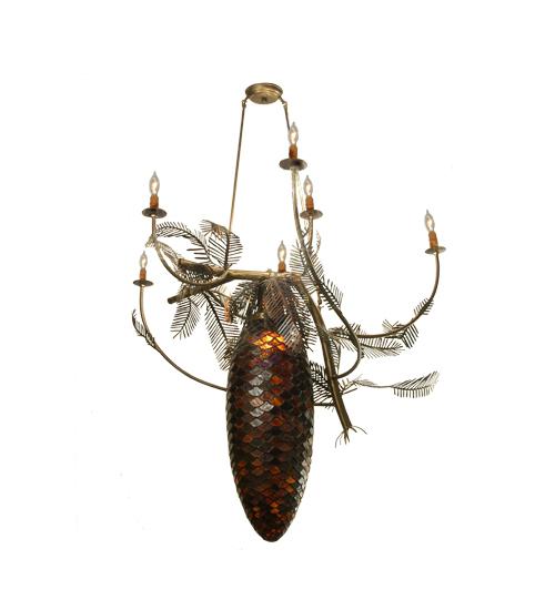 48&#34;W Pinecone 5 Arm Chandelier