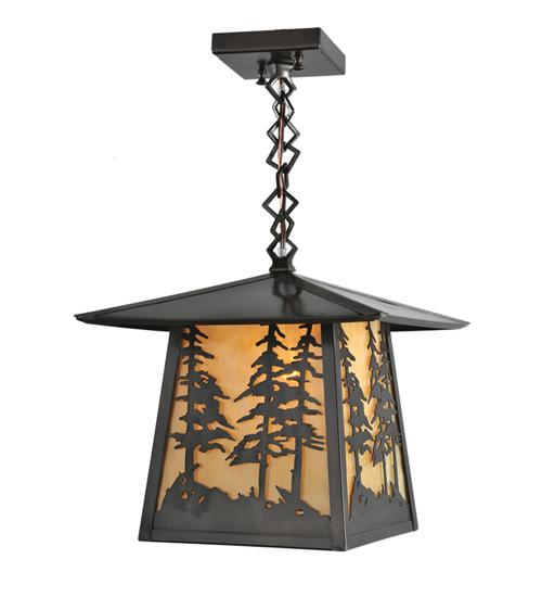 12&#34;Sq Stillwater Tall Pines Ceiling Pendant