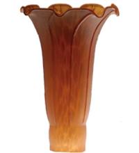 Meyda White 10208 - 4&#34; Wide X 6&#34; High Amber Pond Lily Shade