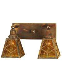 Meyda White 102168 - 17&#34; Wide Diamond Craftsman 2 Light Wall Sconce