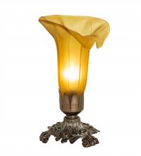 Meyda White 10221 - 8&#34; High Amber Tiffany Pond Lily Victorian Accent Lamp