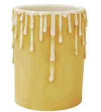 Meyda White 102623 - 4&#34;W X 5.5&#34;H Poly Resin Ivory Flat Top Candle Cover