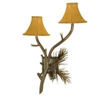 Meyda White 104458 - 15&#34; Wide Lone Pine 2 LT Wall Sconce