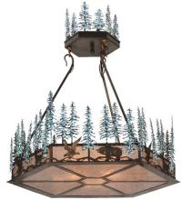 Meyda White 106007 - 37&#34;W Wildlife at Pine Lake Inverted Pendant