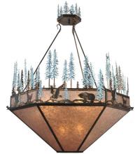 Meyda White 106009 - 60&#34;W Wildlife at Pine Lake Inverted Pendant