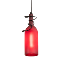 Meyda White 106941 - 4&#34; Wide Tuscan Vineyard Frosted Red Wine Bottle Mini Pendant