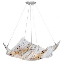 Meyda White 112107 - 28&#34;W Crinkle Ramoscelli Fused Glass Inverted Pendant