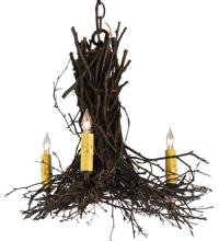Meyda White 112367 - 18&#34; Wide Twigs 3 LT Chandelier