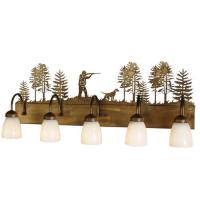Meyda White 112920 - 36&#34;W Quail Hunter W/Dog 5 LT Vanity Light