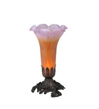 Meyda White 11295 - 8&#34;H Amber/Purple Tiffany Pond Lily Accent Lamp