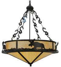 Meyda White 115033 - 31&#34;W Lone Moose Inverted Pendant