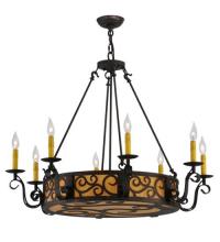 Meyda White 115165 - 36&#34;W Delano 8 LT Chandelier