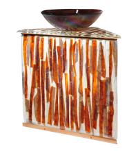 Meyda White 115433 - 35&#34;H Marina Fused Glass Sink/Vanity Combo