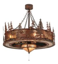 Meyda White 115914 - 44&#34;W Elk at Dusk w/Fan Light Chandel-Air