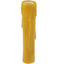 Meyda White 117431 - 1&#34;W X 6&#34;H Poly Resin Honey Amber Flat Top Candle Cover
