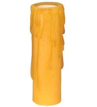 Meyda White 118642 - 1.25&#34;W X 4&#34;H Poly Resin Honey Amber Flat Top Candle Cover