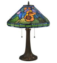 Meyda White 119554 - 21.5&#34;H Tiffany Poppy Cone Table Lamp