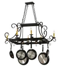 Meyda White 120275 - 50&#34; Long Caiden 6 Light Pot Rack