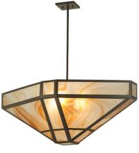 Meyda White 123896 - 36.5&#34;L Geometric Cognac Swirl Oblong Inverted Pendant