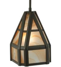 Meyda White 123897 - 7.5&#34;W Geometric Cognac Swirl Mini Pendant