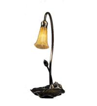 Meyda White 12432 - 16&#34; High Amber Pond Lily Accent Lamp