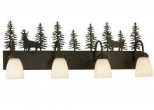 Meyda White 126281 - 33&#34;W Deer through the Trees 4 LT Vanity Light