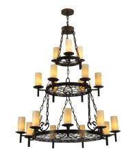 Meyda White 126500 - 48&#34; Wide Newcastle 18 Light Three Tier Chandelier