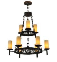 Meyda White 126503 - 33&#34; Wide Newcastle 9 Light Two Tier Chandelier.