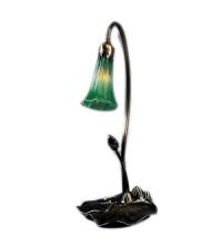 Meyda White 12859 - 16&#34; High Green Pond Lily Mini Lamp