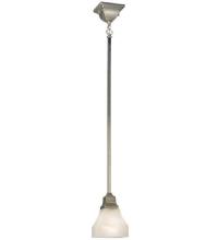 Meyda White 129072 - 5&#34;Sq Bungalow White Alabaster Swirl 1 LT Mini Pendant